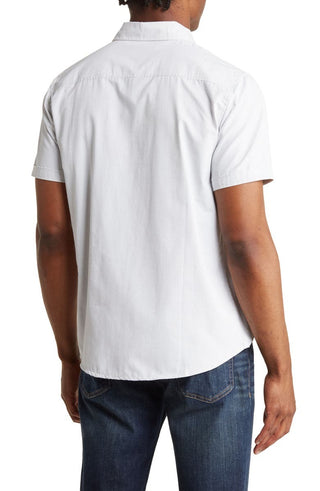 Short Sleeve Pocket Grey Button-Up Shirt for men TR-1029
