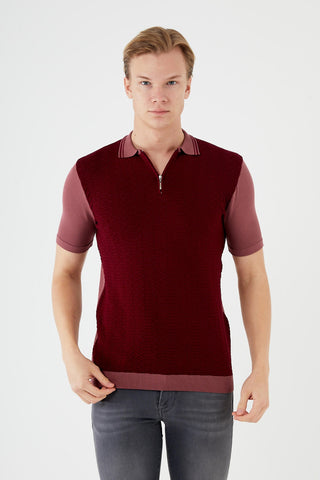 Textured Knit short sleeve shirt  TR-11516