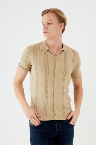 Textured Knit short sleeve shirt TR-11519