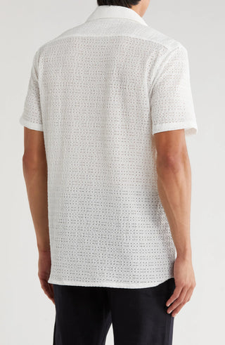 TRSH-211 Textured Knit Short Sleeve Button-Up Shirt