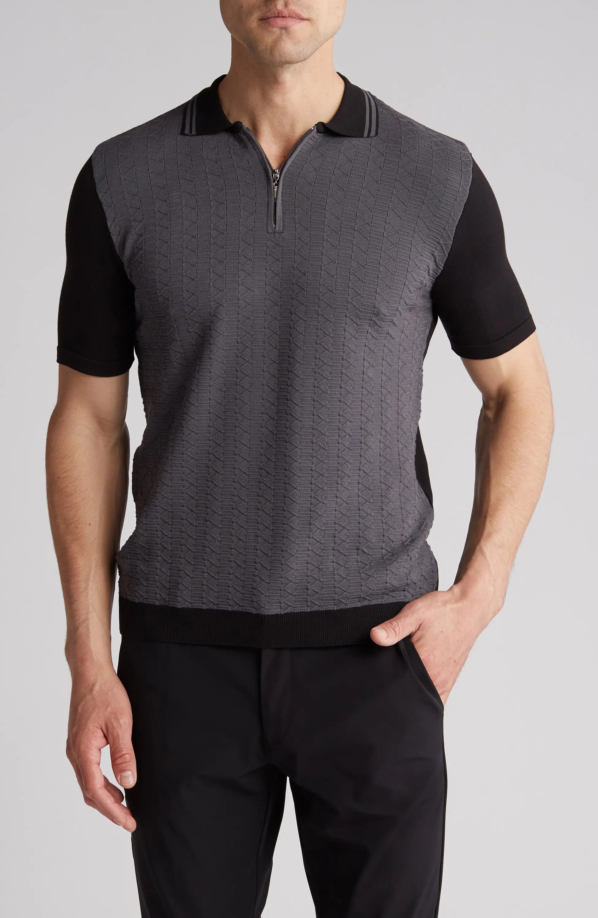 Textured Knit short sleeve shirt  TR-11516