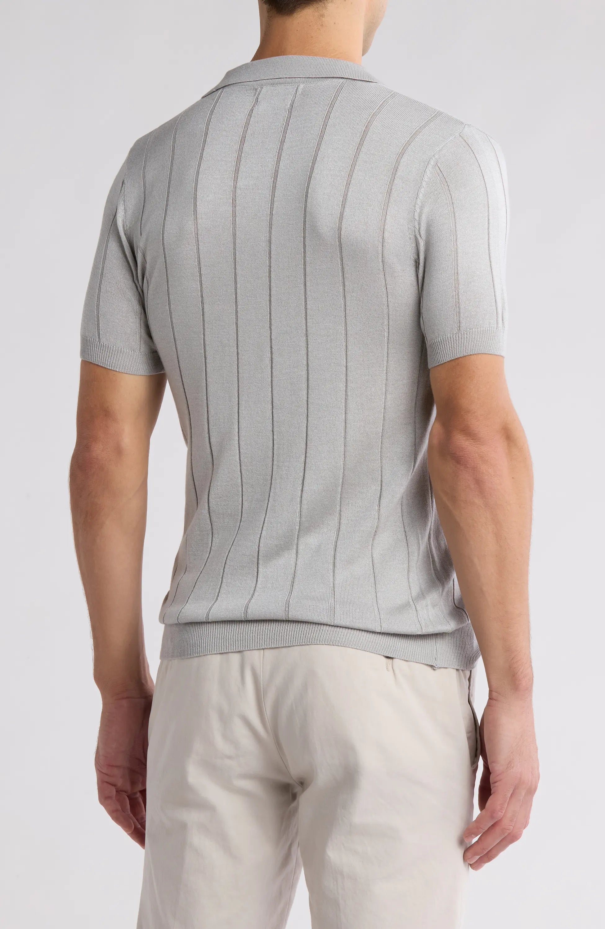 Textured Knit Short sleeve Slim Fit Polo Sweater TR-11485-S