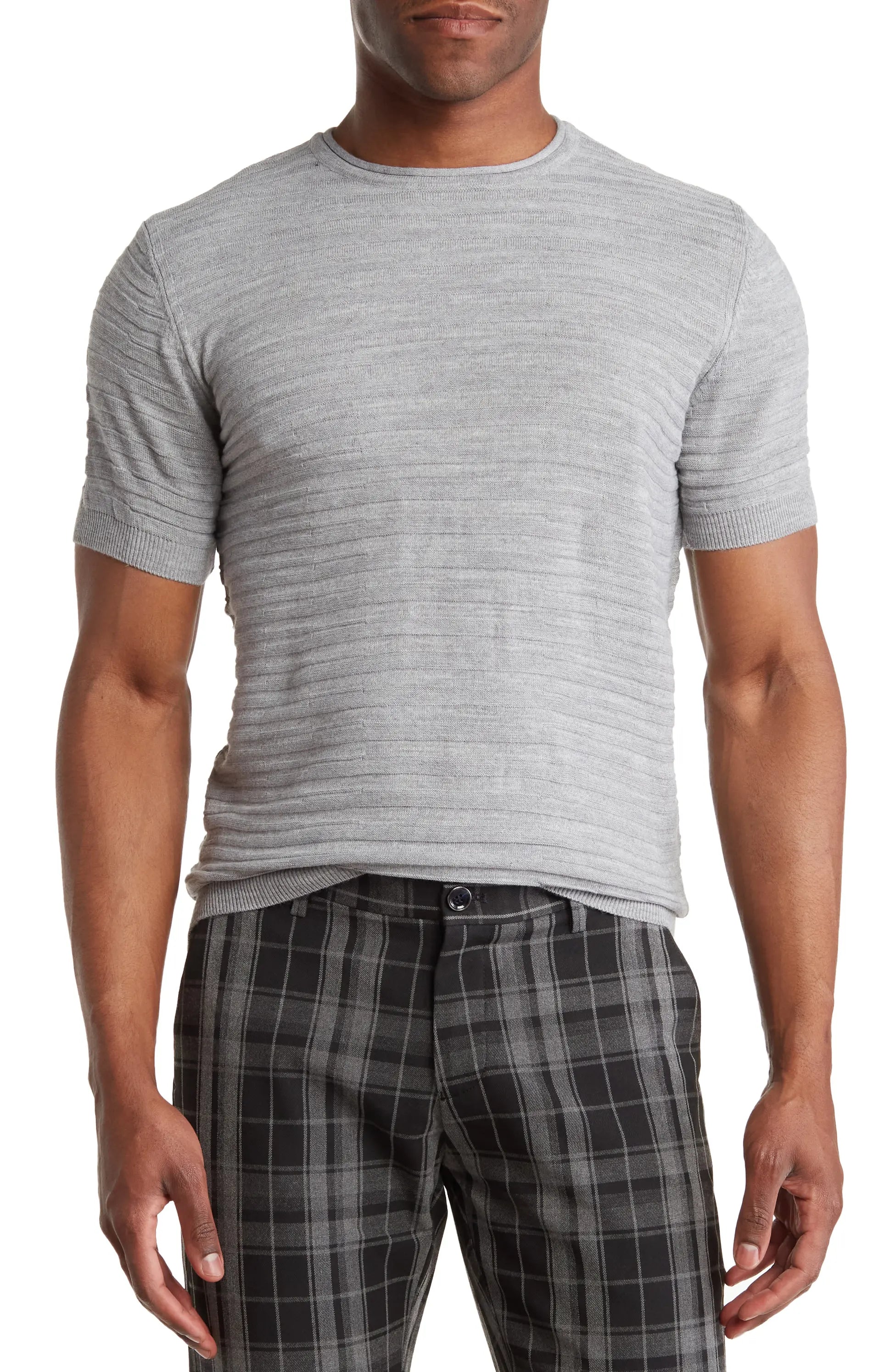 Textured Knit Crewneck T-Shirt TR-11488