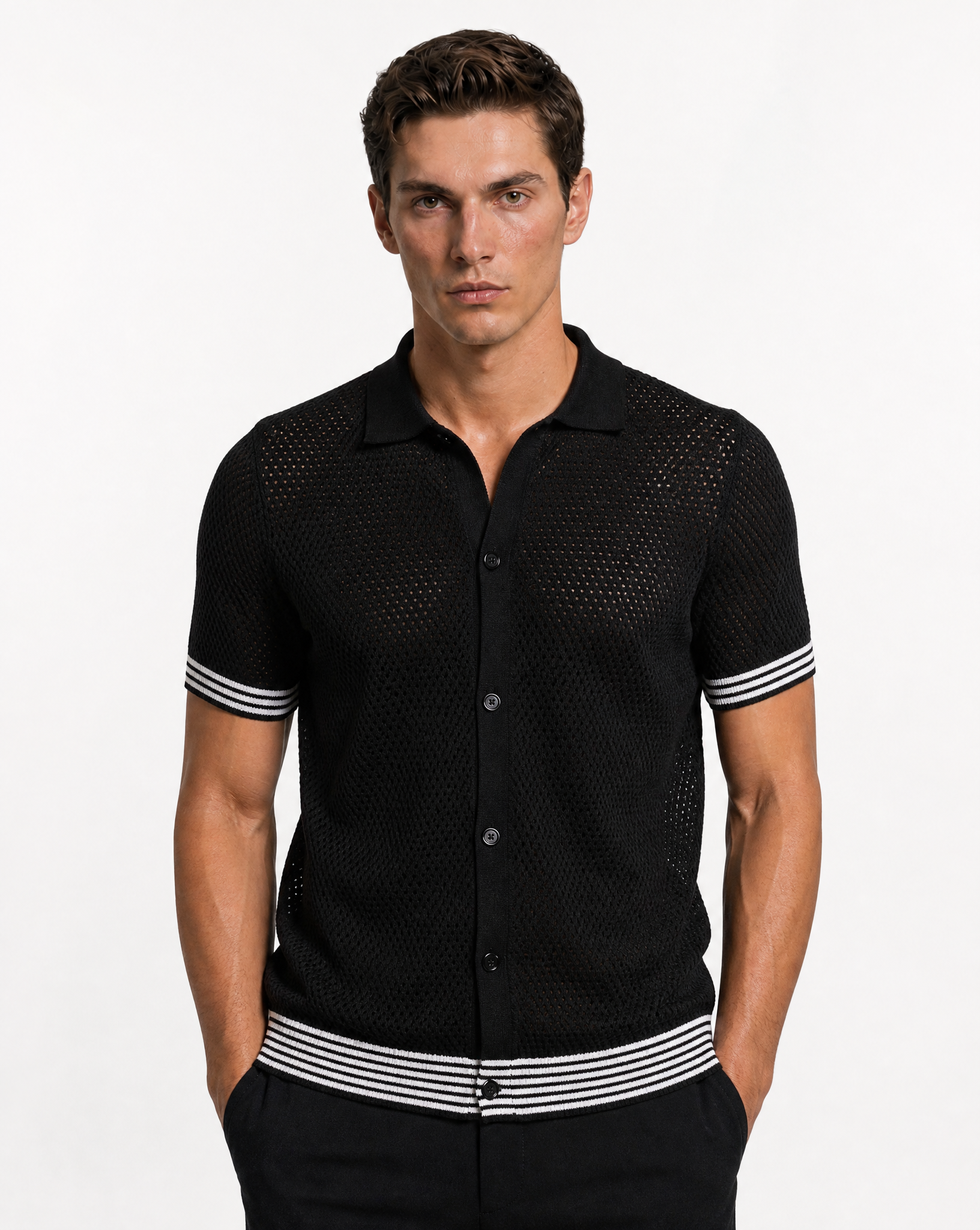 TKST-1001-Textured Sweater Polo