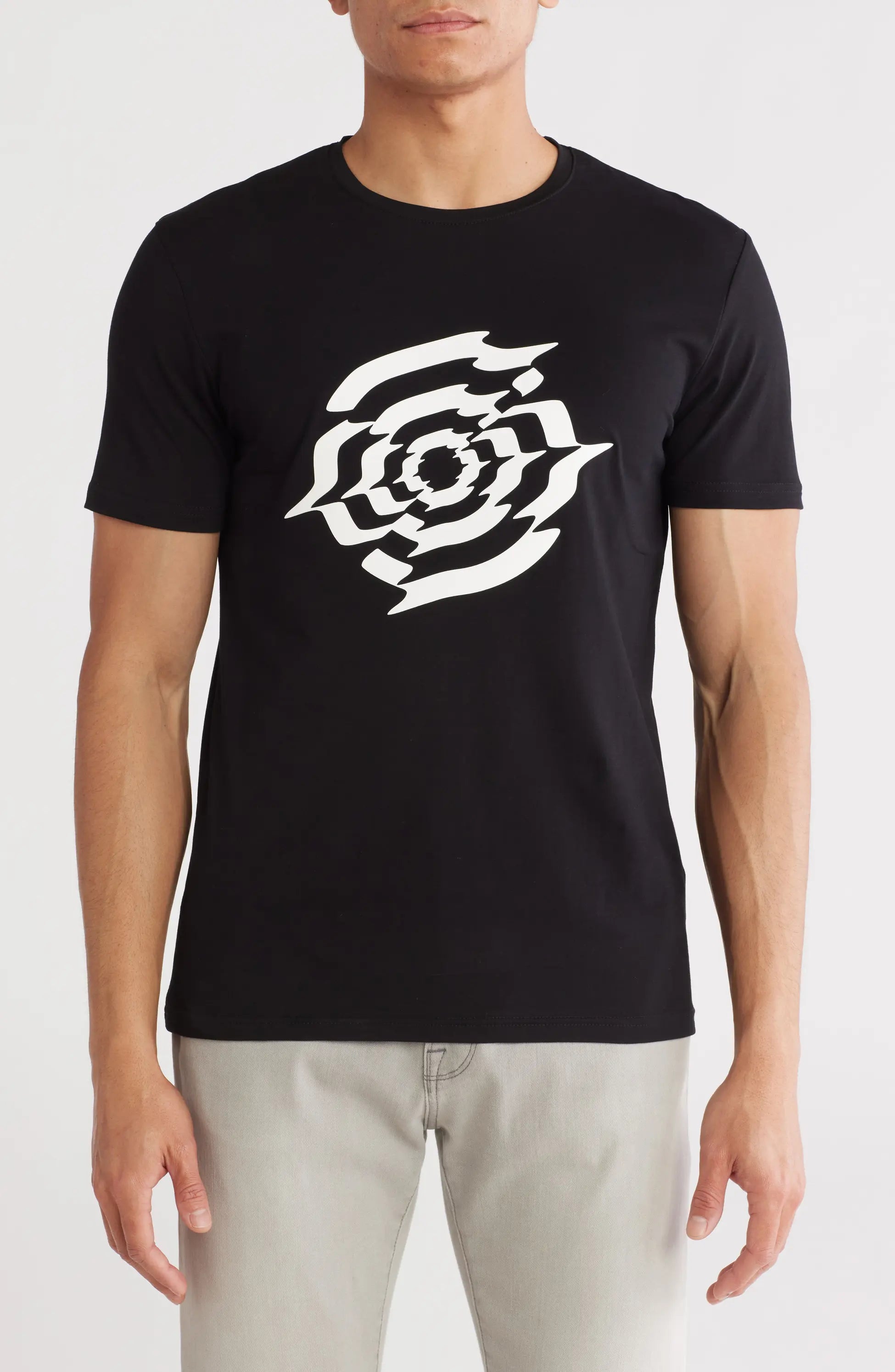 TRT-1012 3D Abstract Stretch Cotton Graphic T-Shirt