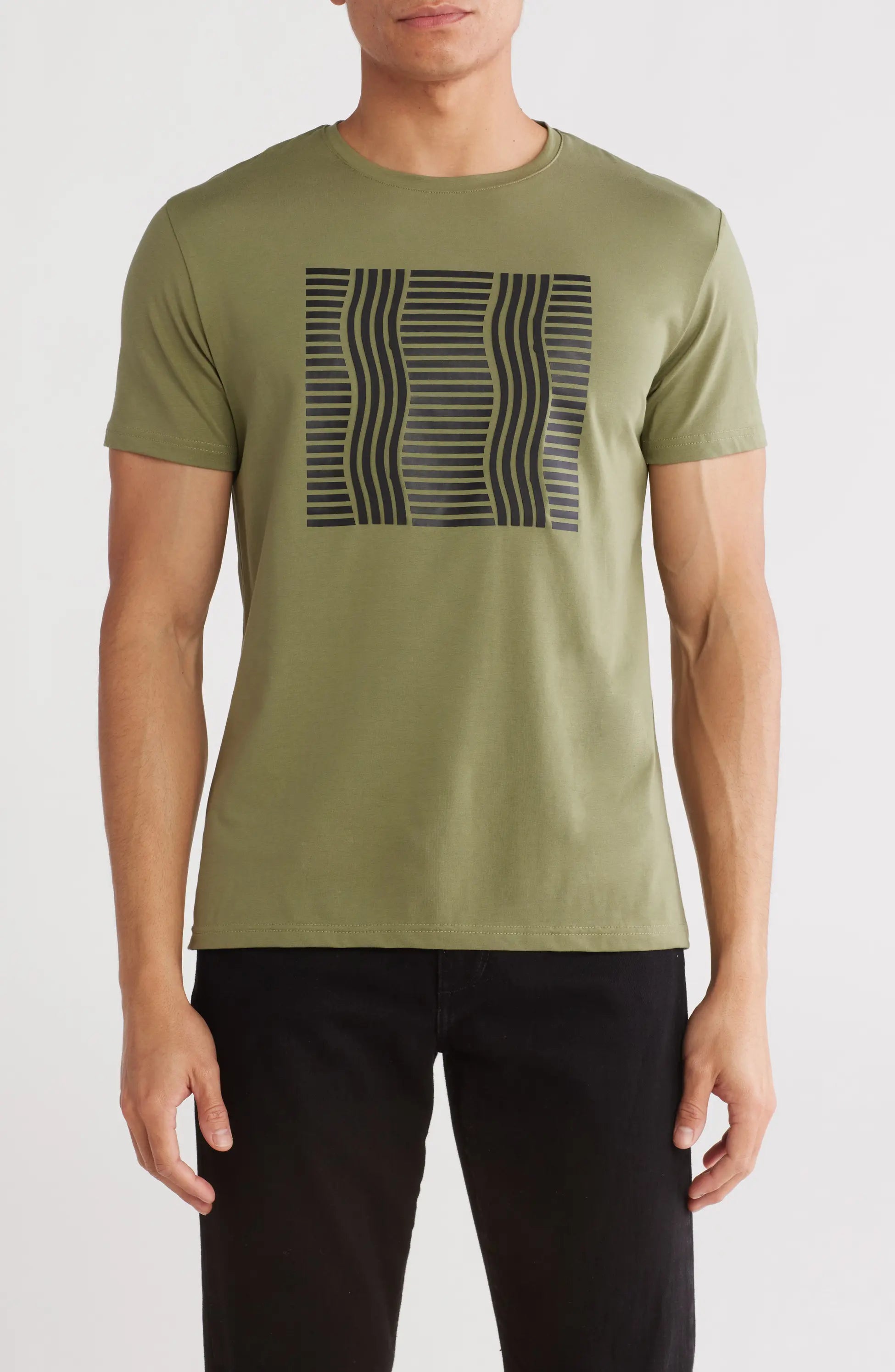 TRT-1025 3D Abstract Stretch Cotton Graphic T-Shirt