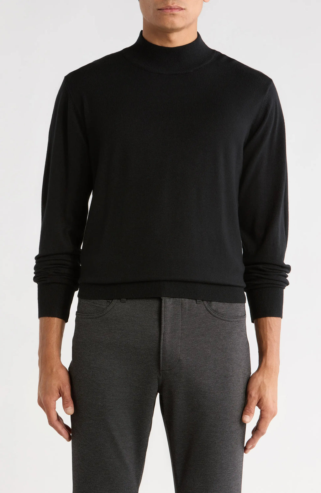 TRCK-11554-SLIM FIT MOCK NECK SWEATER