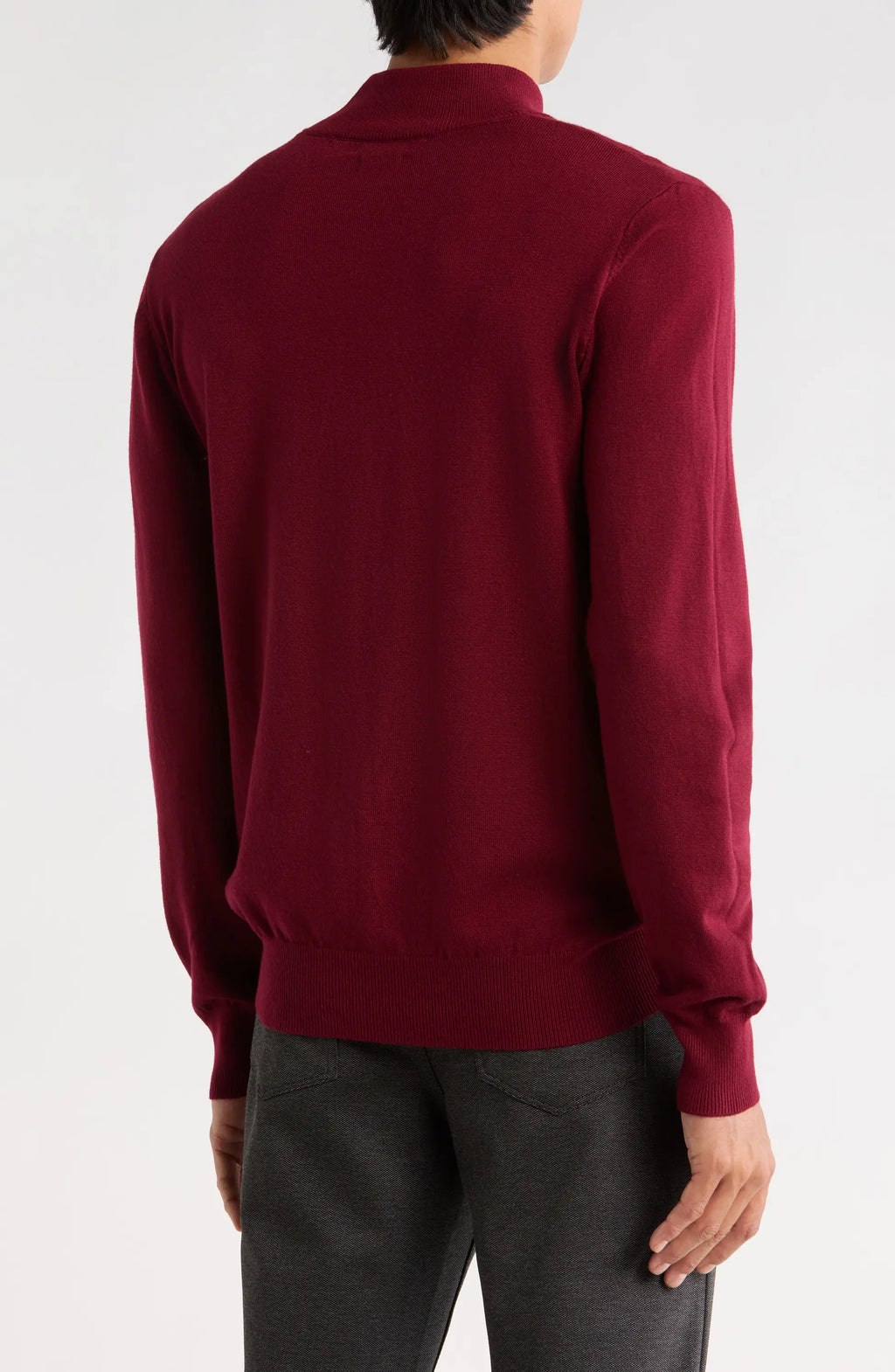 TRCK-11554-SLIM FIT MOCK NECK SWEATER