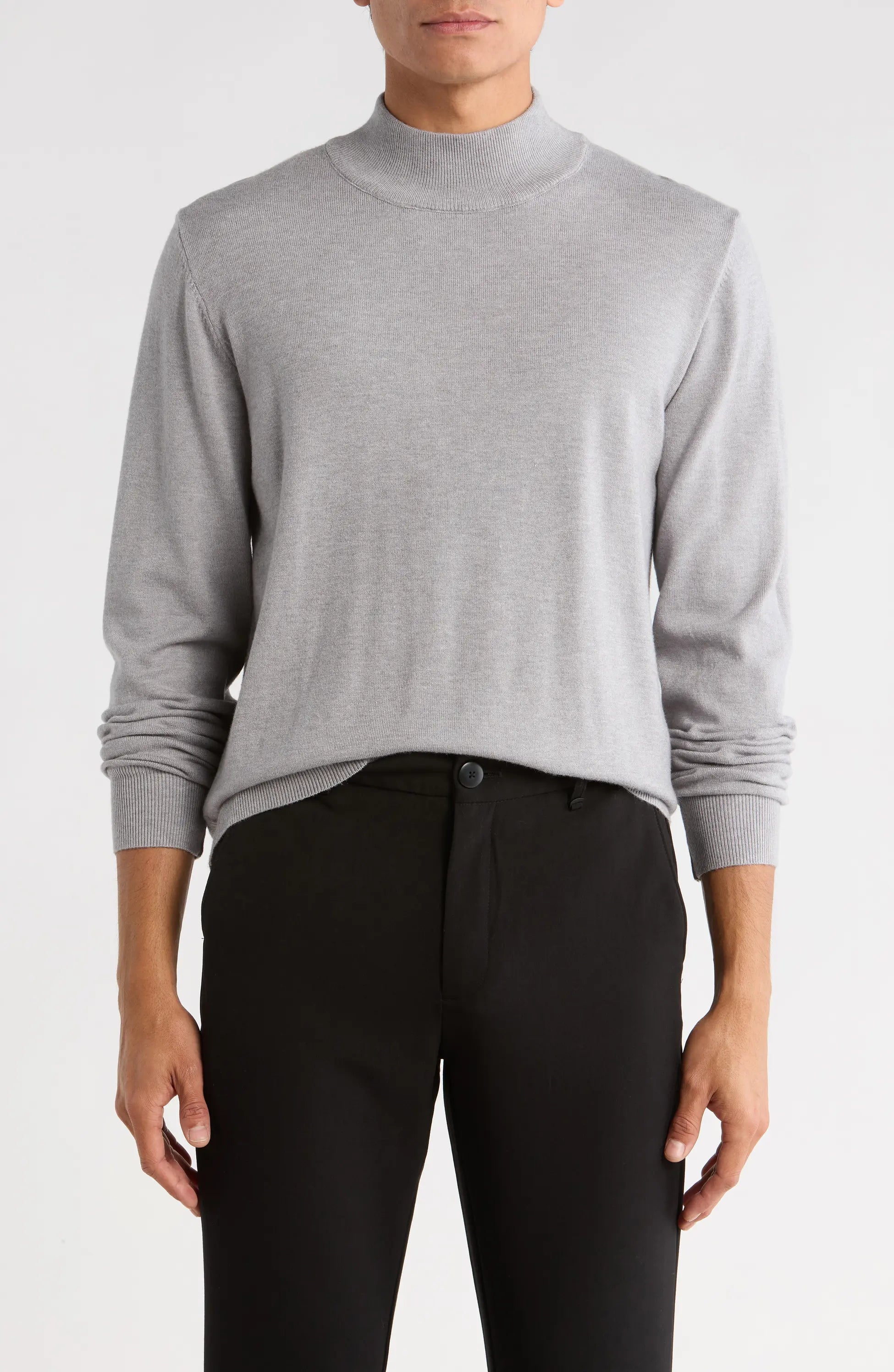 TRCK-11554-SLIM FIT MOCK NECK SWEATER