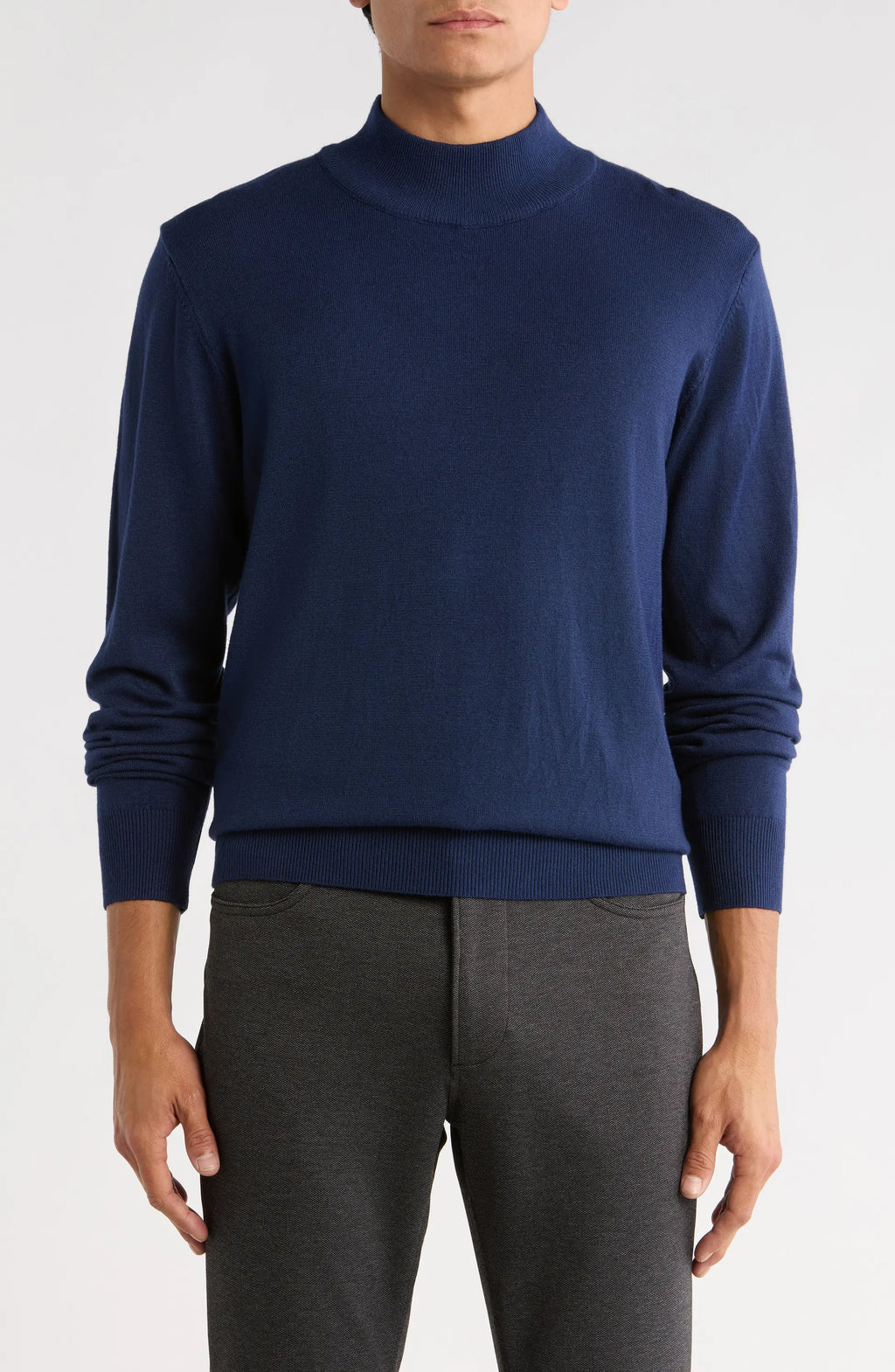 TRCK-11554-SLIM FIT MOCK NECK SWEATER