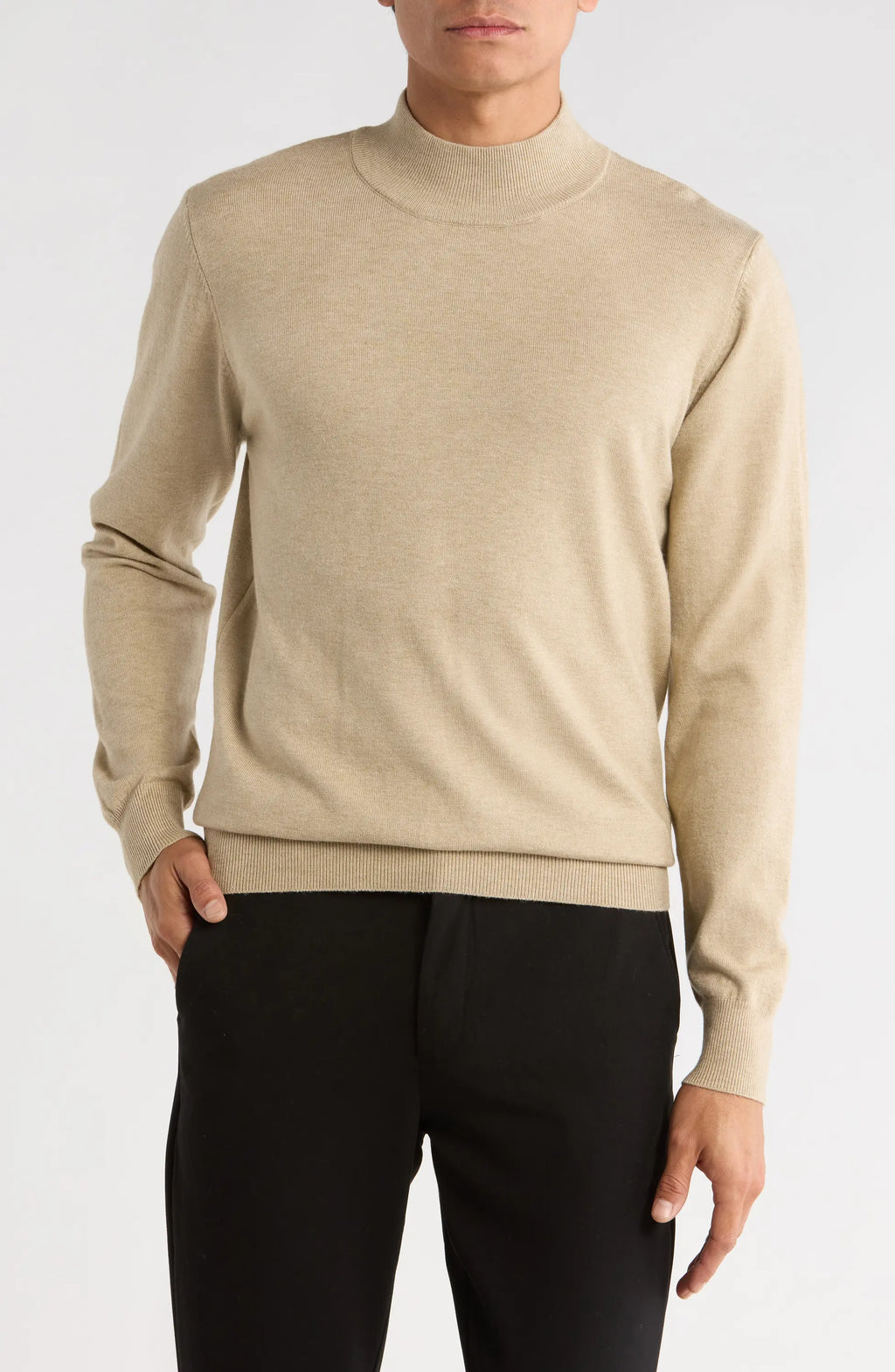 TRCK-11554-SLIM FIT MOCK NECK SWEATER