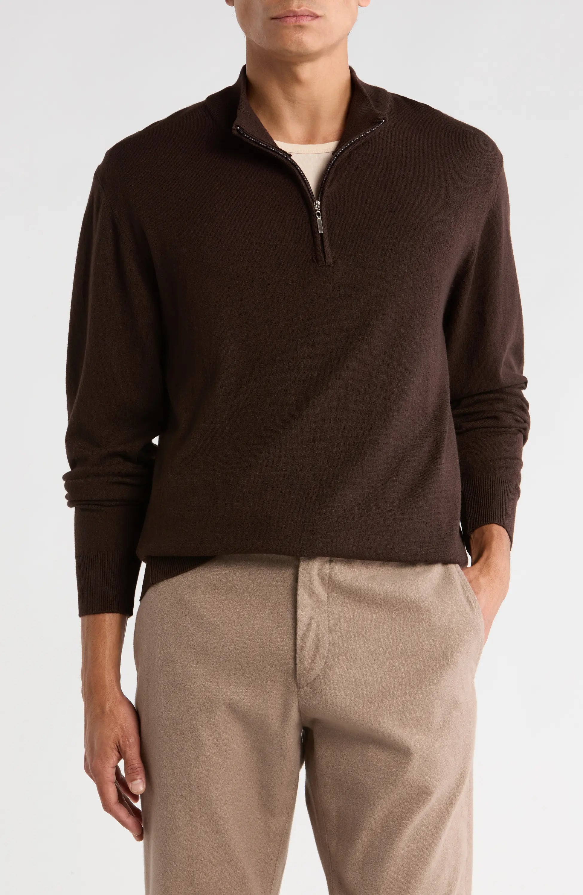 TRCK-11556-SLIM FIT QUARTE ZIP SWEATER