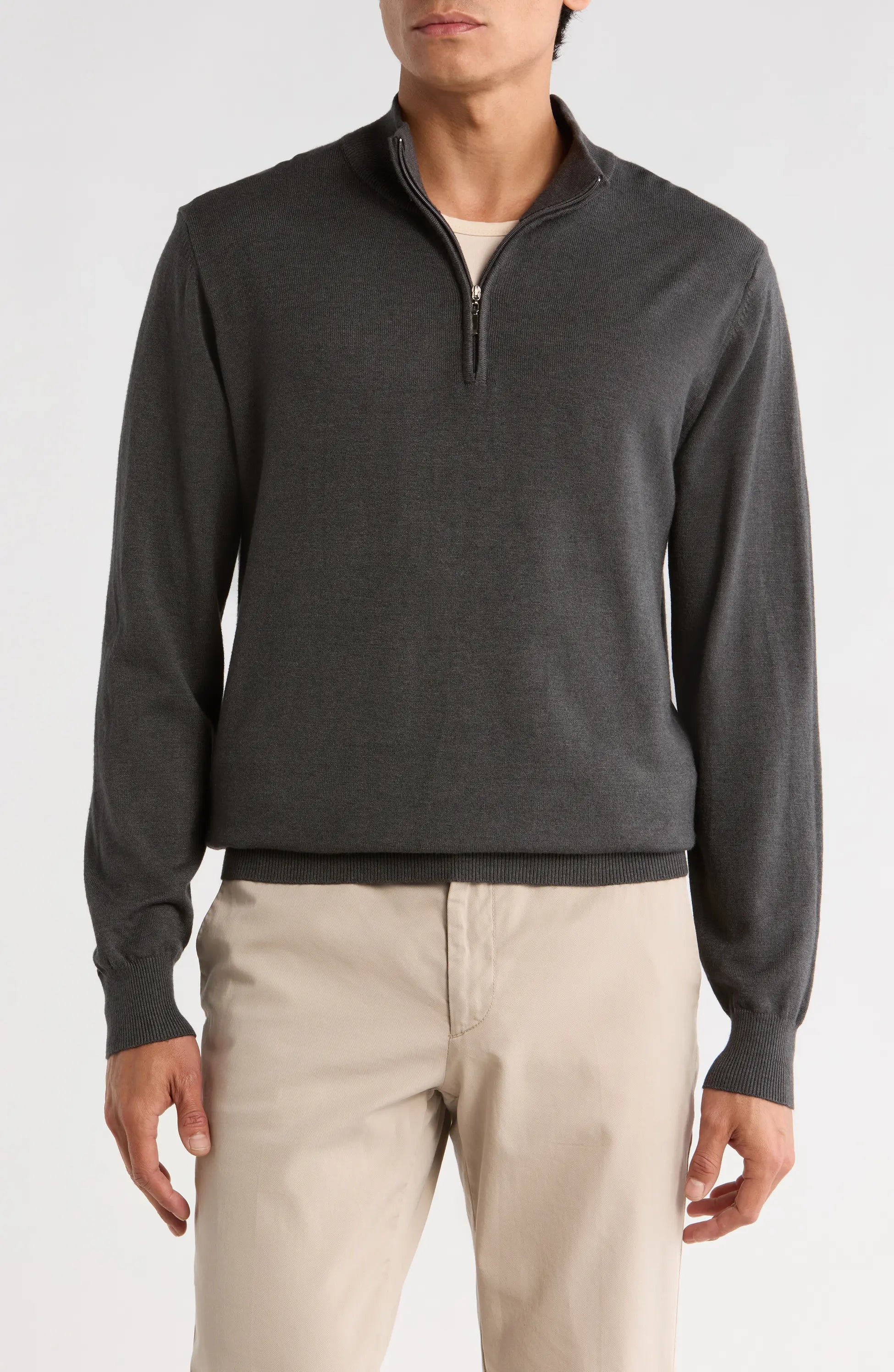 TRCK-11556-SLIM FIT QUARTE ZIP SWEATER