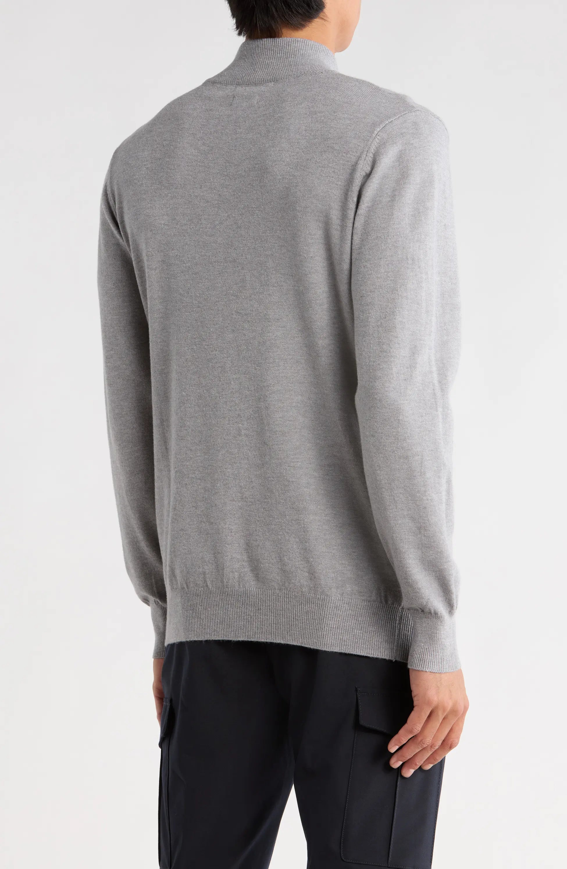 TRCK-11556-SLIM FIT QUARTE ZIP SWEATER