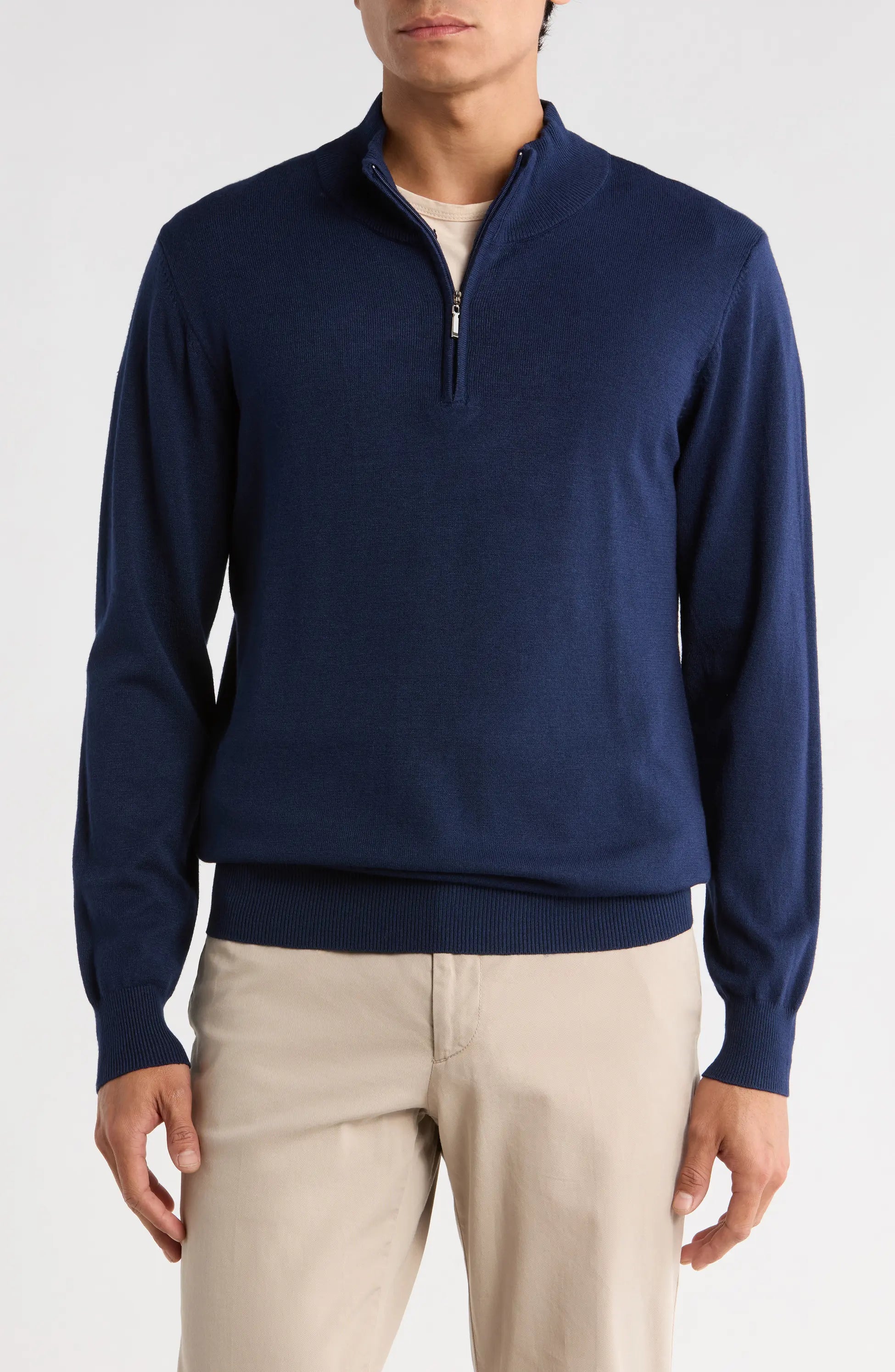 TRCK-11556-SLIM FIT QUARTE ZIP SWEATER