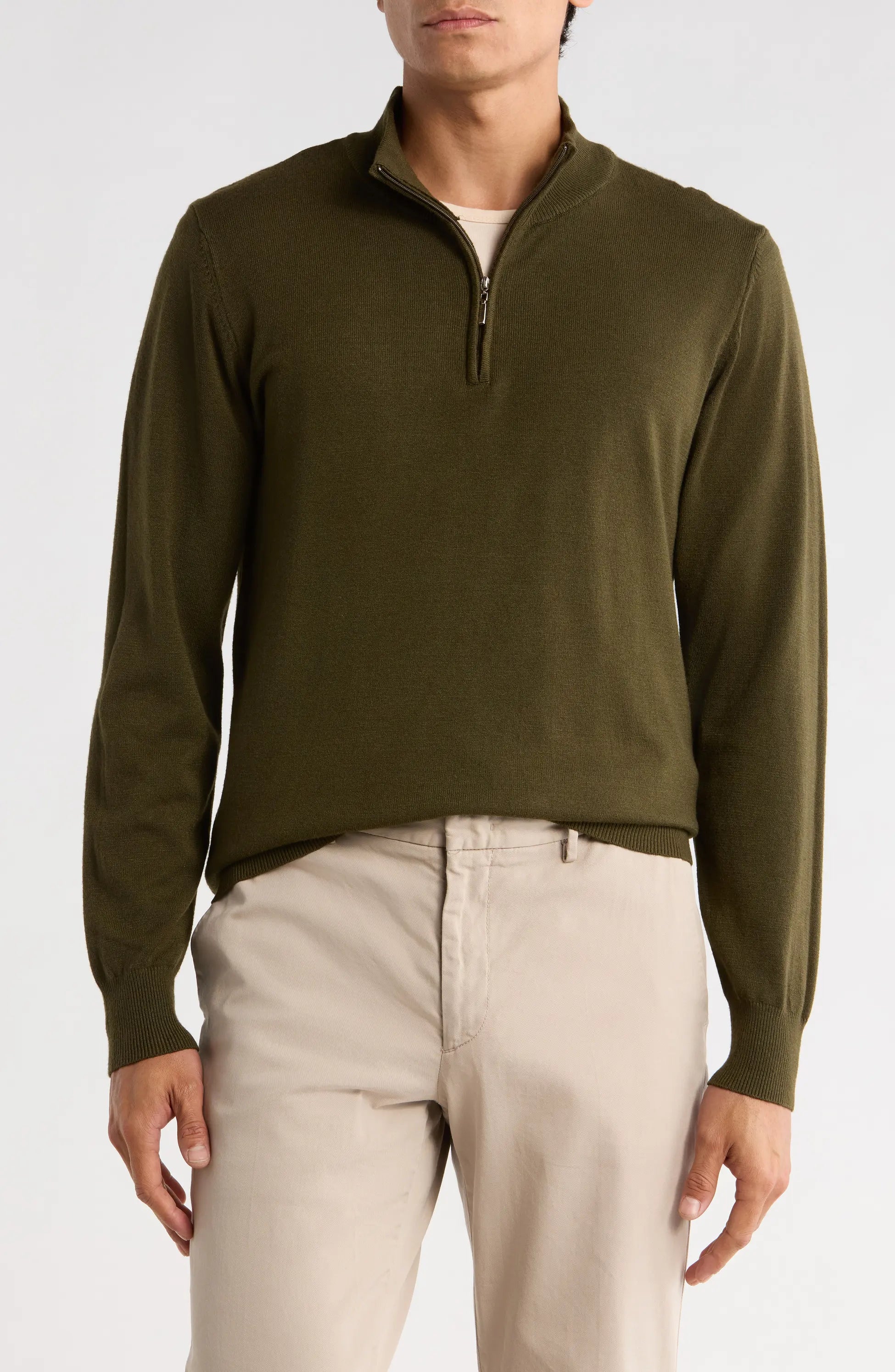 TRCK-11556-SLIM FIT QUARTE ZIP SWEATER
