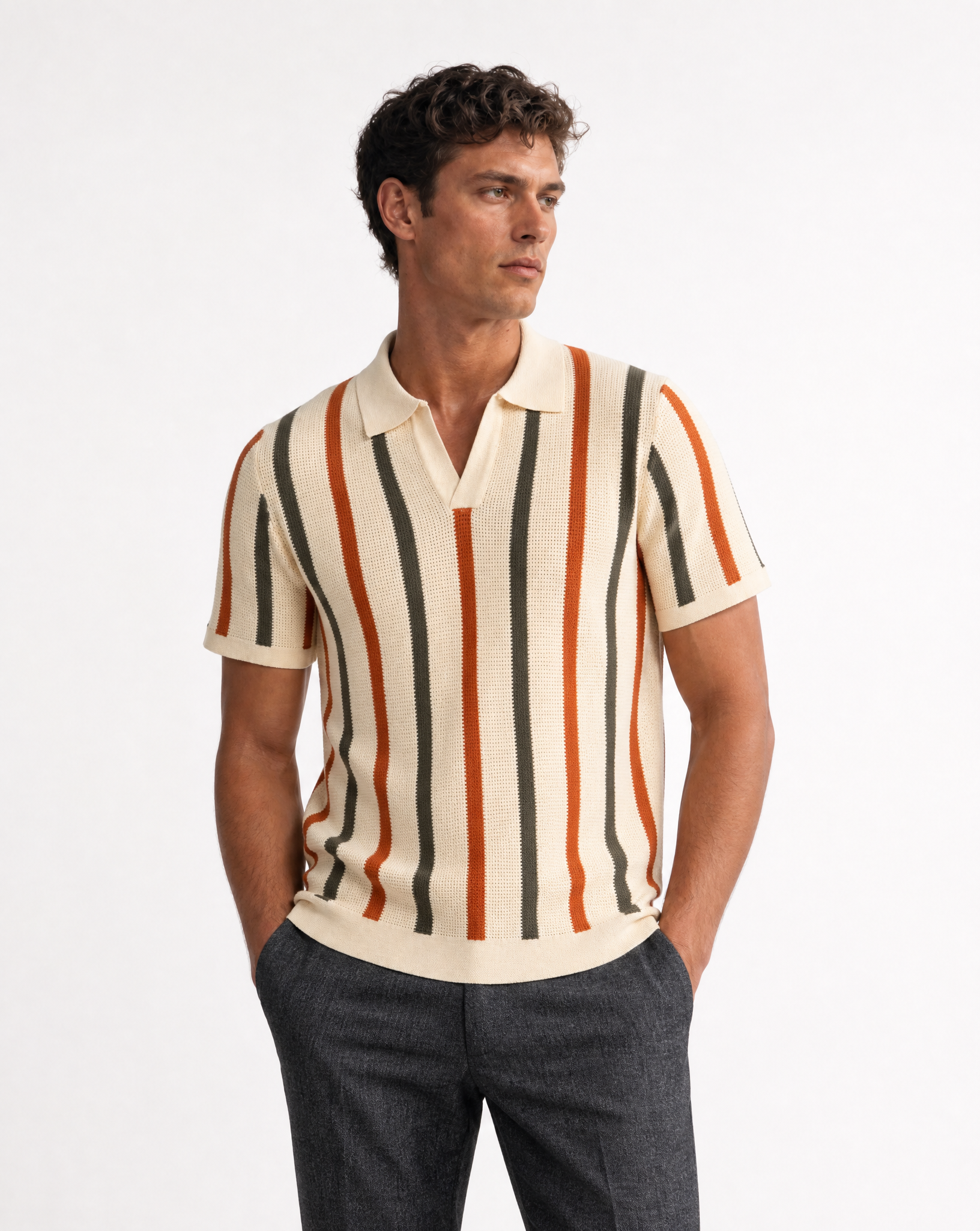 TRCK-11573-Slim Fit Polo Sweater