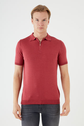 TR Premium Textured Knit Quarter-Zip Polo TR-11504