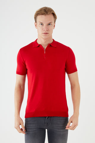 TR Premium Textured Knit Quarter-Zip Polo TR-11504