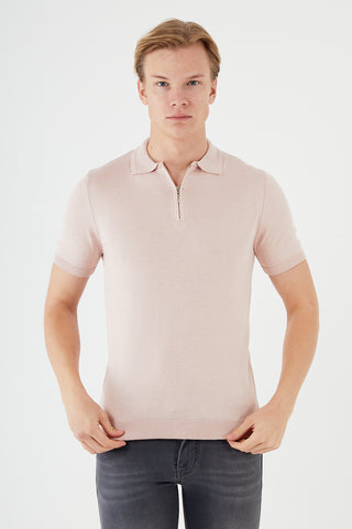 TR Premium Textured Knit Quarter-Zip Polo TR-11504