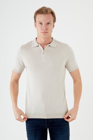 TR Premium Textured Knit Quarter-Zip Polo TR-11504