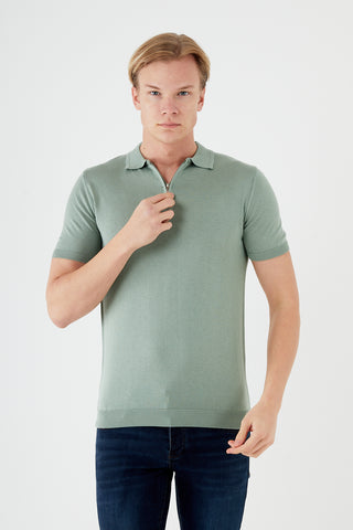 TR Premium Textured Knit Quarter-Zip Polo TR-11504