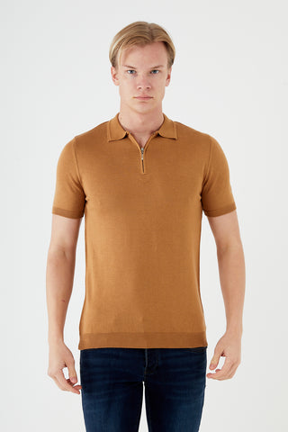 TR Premium Textured Knit Quarter-Zip Polo TR-11504