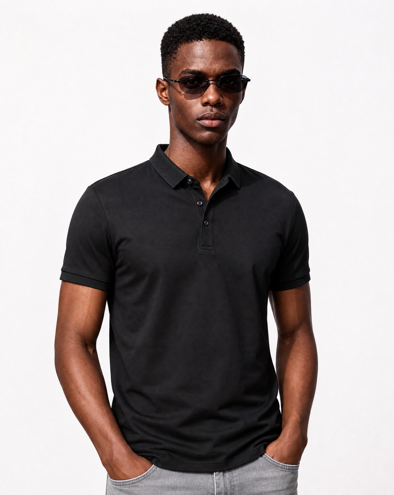 TRCV-148-Slim Fit Stretch Cotton Knit Polo