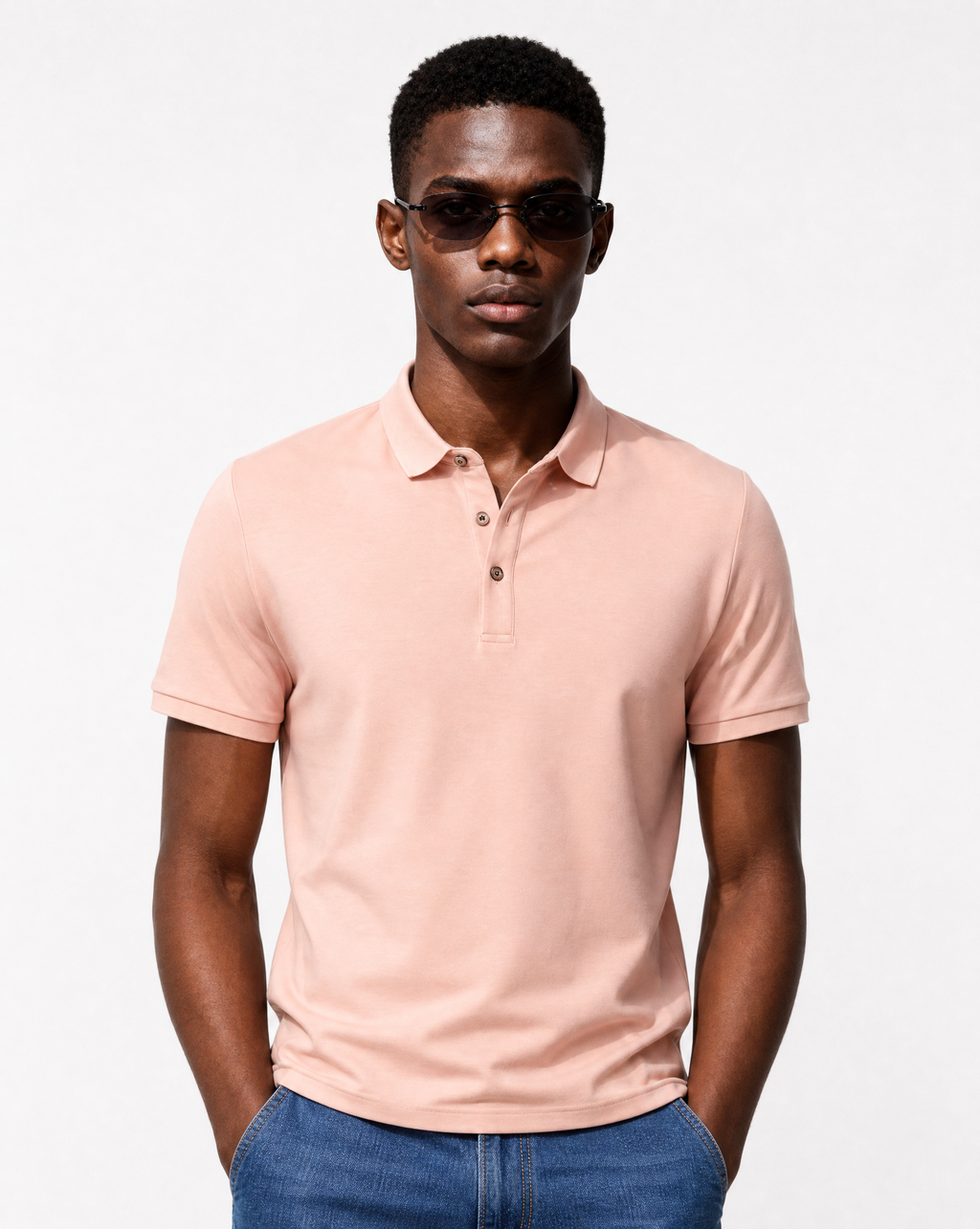 TRCV-148-Slim Fit Stretch Cotton Knit Polo