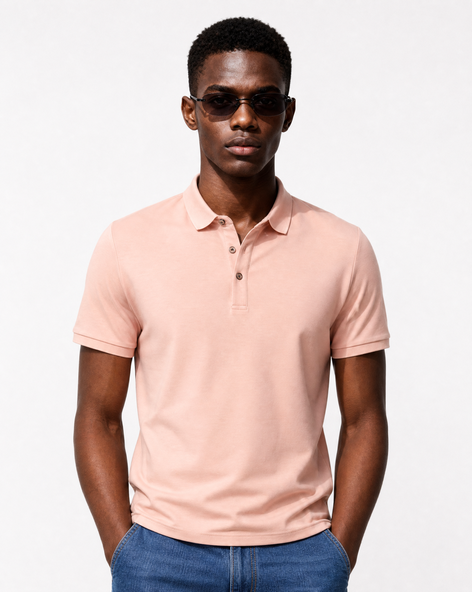 TRCV-148-Slim Fit Stretch Cotton Knit Polo