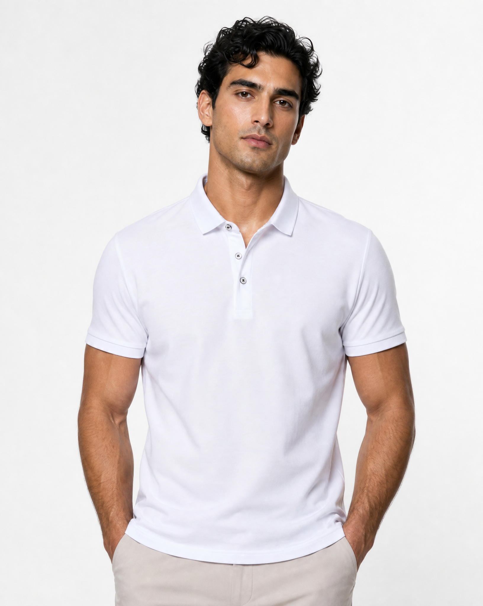 TRCV-148-Slim Fit Stretch Cotton Knit Polo