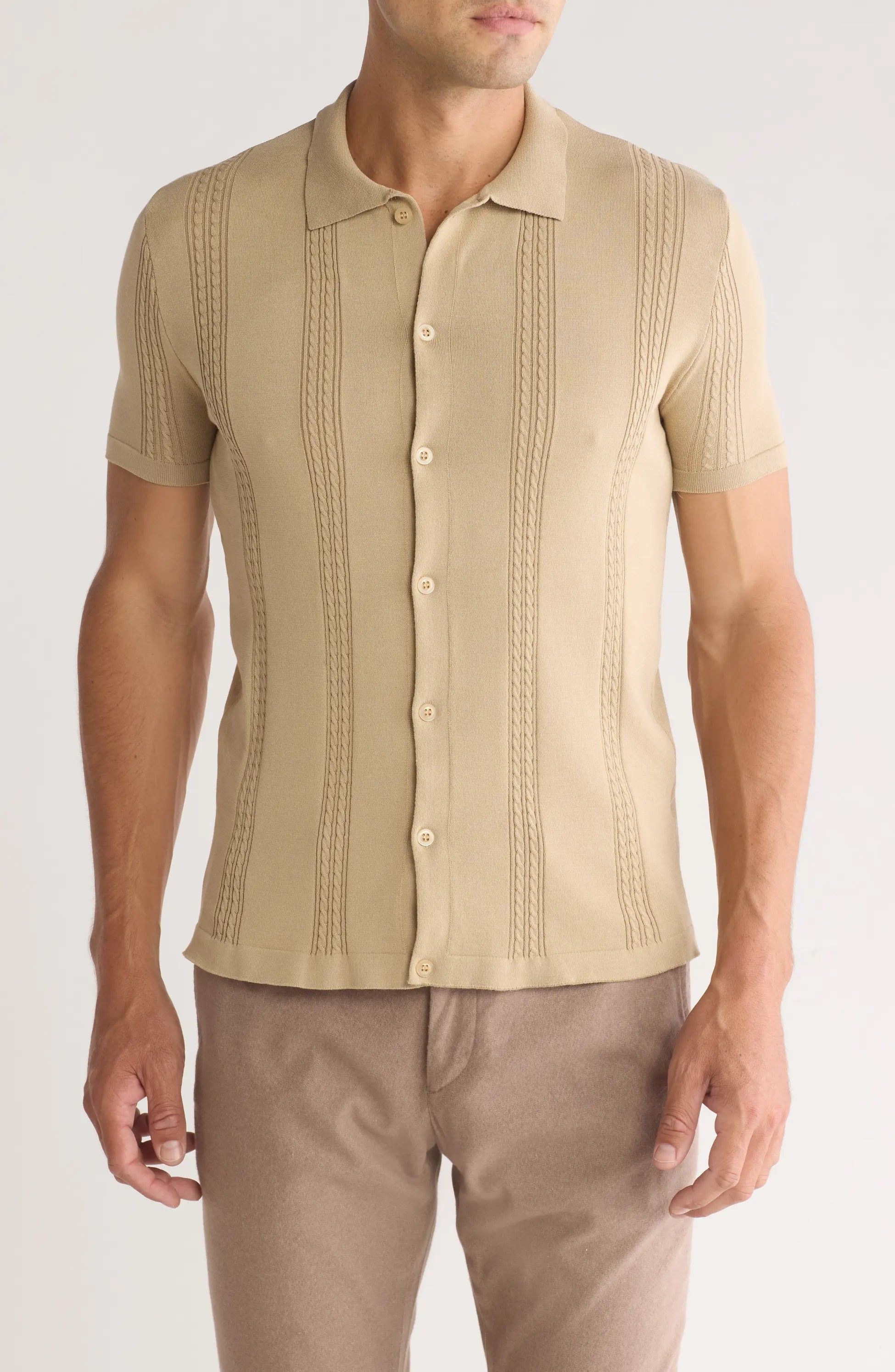 Textured Knit short sleeve shirt TR-11519