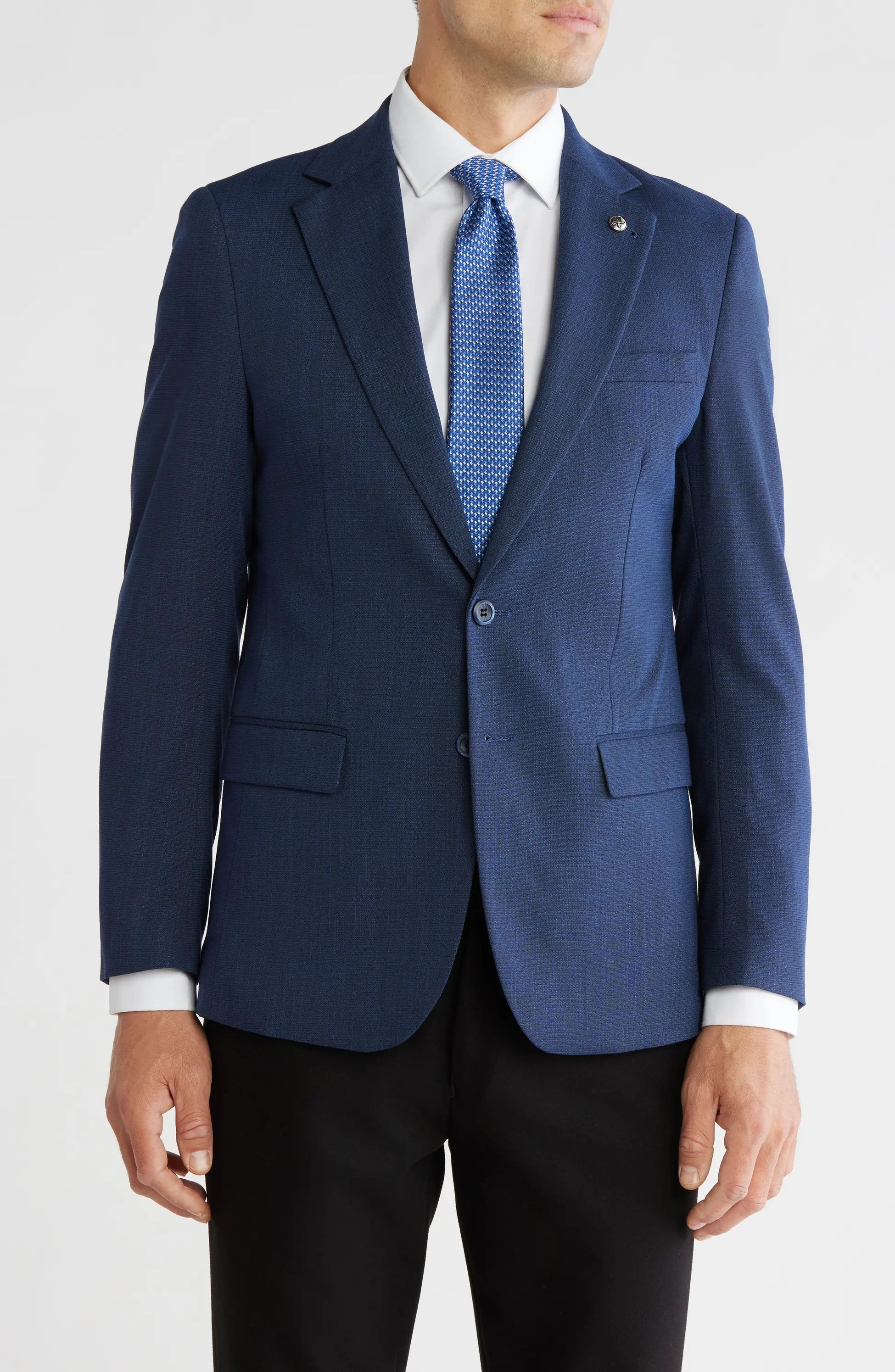 THB-329 Slim Fit Sharkskin Blazer
