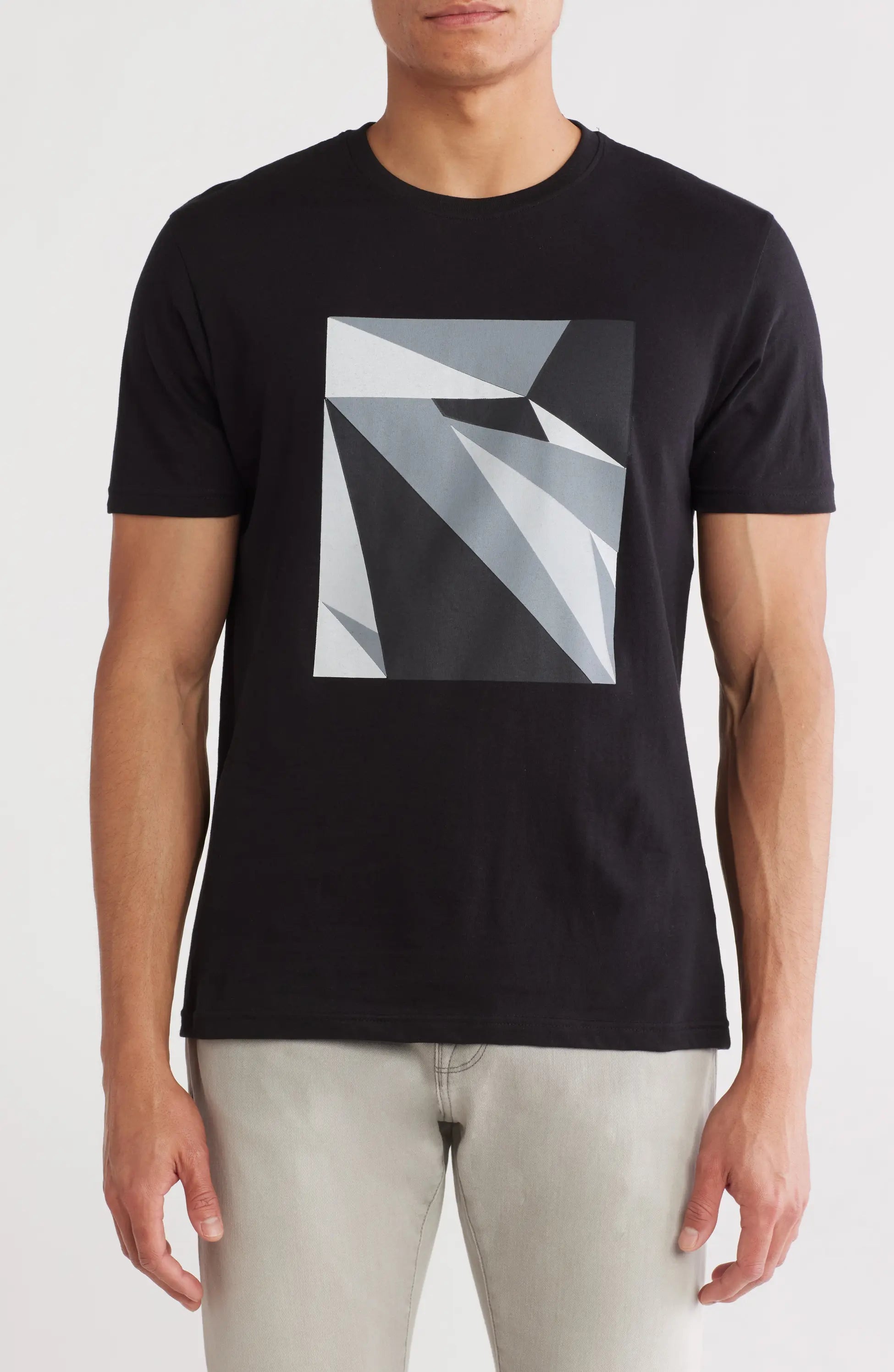 TRT-257 Flat Abstract Stretch Cotton Graphic T-Shirt