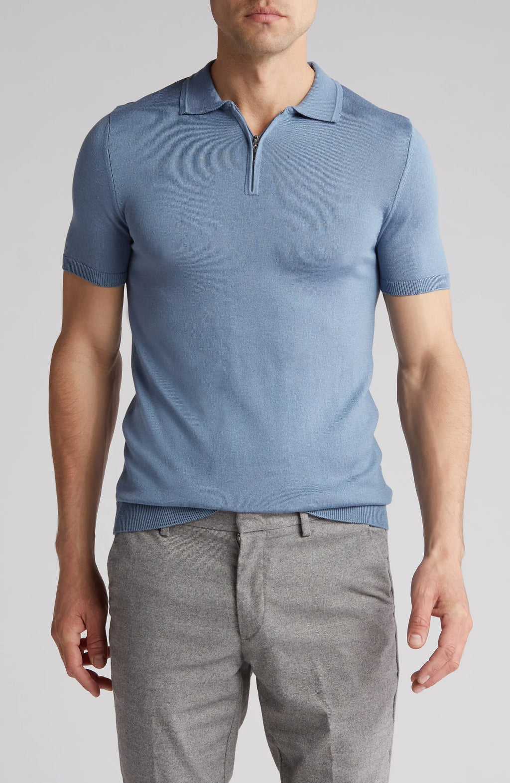 TR Premium Textured Knit Quarter-Zip Polo TR-11504