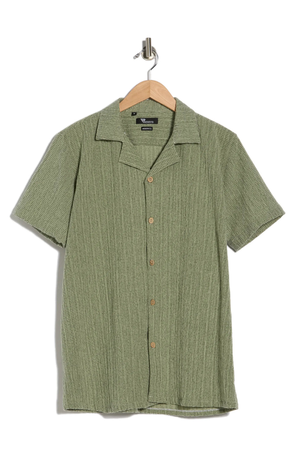 TRSH-3011-Modern Fit Textured Camp Shirt