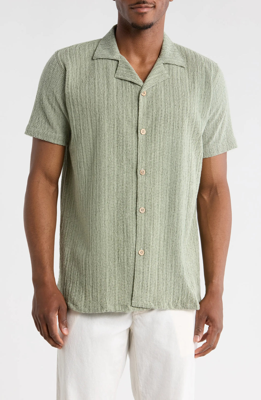 TRSH-3011-Modern Fit Textured Camp Shirt