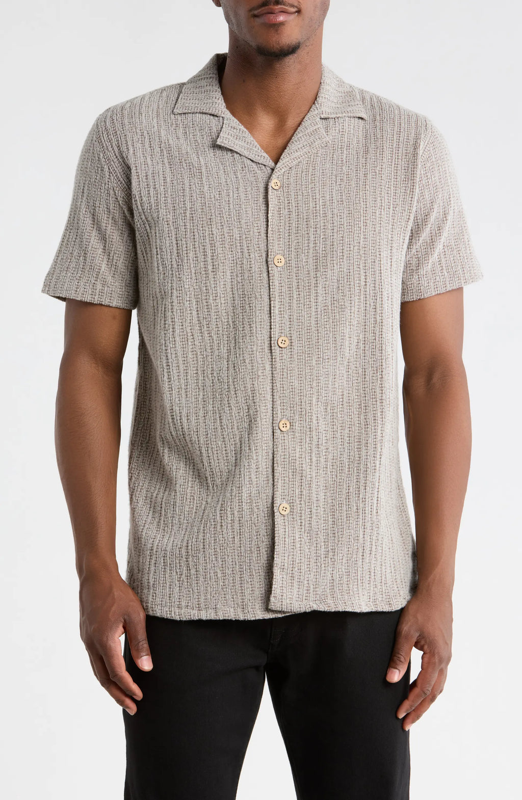 TRSH-3013-Textured Camp Shirt