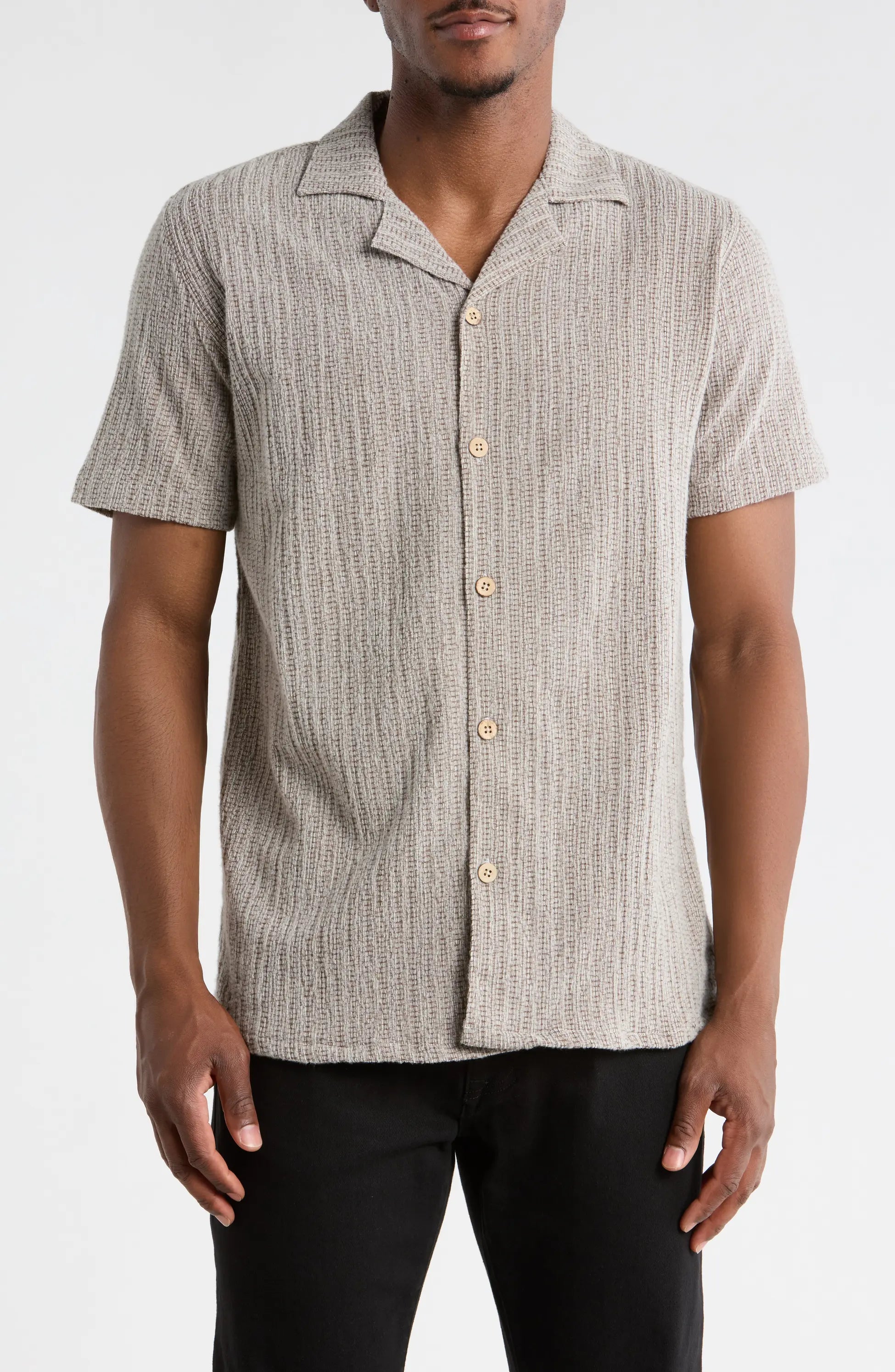 TRSH-3013-Textured Camp Shirt