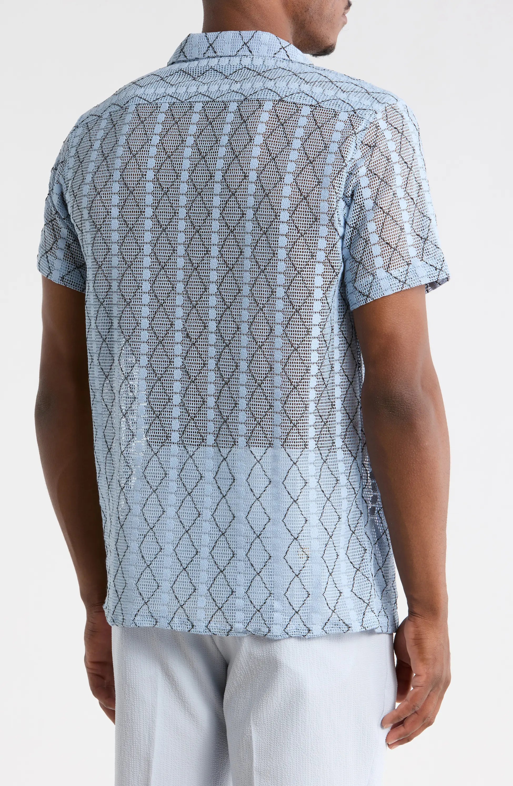 TRSH-3014-Modern Fit Textured Camp Shirt