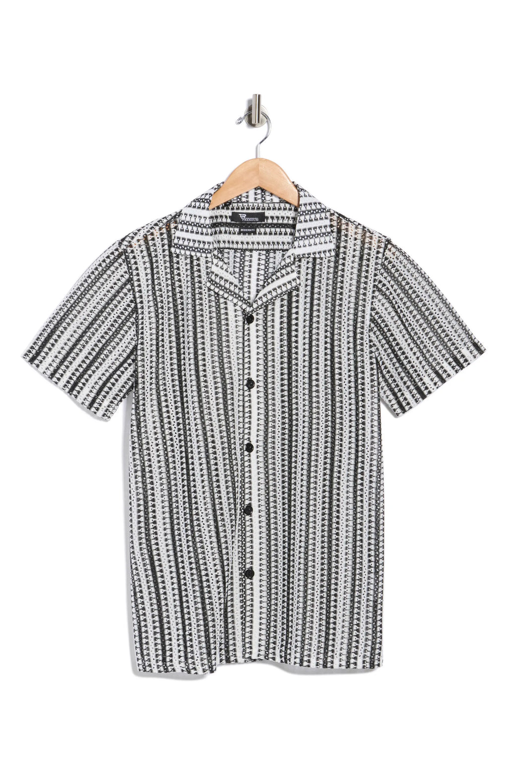 TRSH-3017-Modern Fit Textured Camp Shirt
