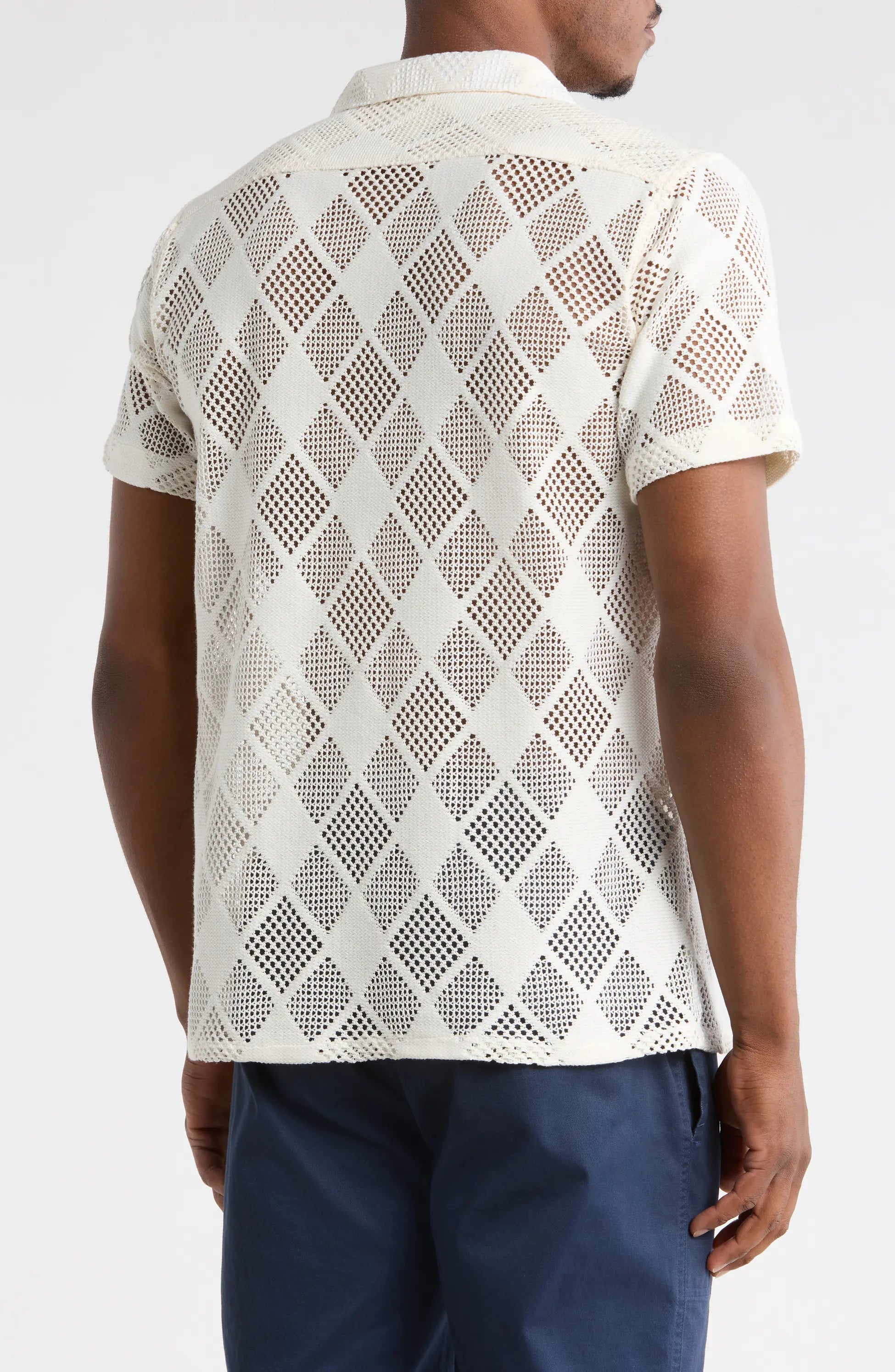 TRSH-3018-Modern Fit Textured Camp Shirt