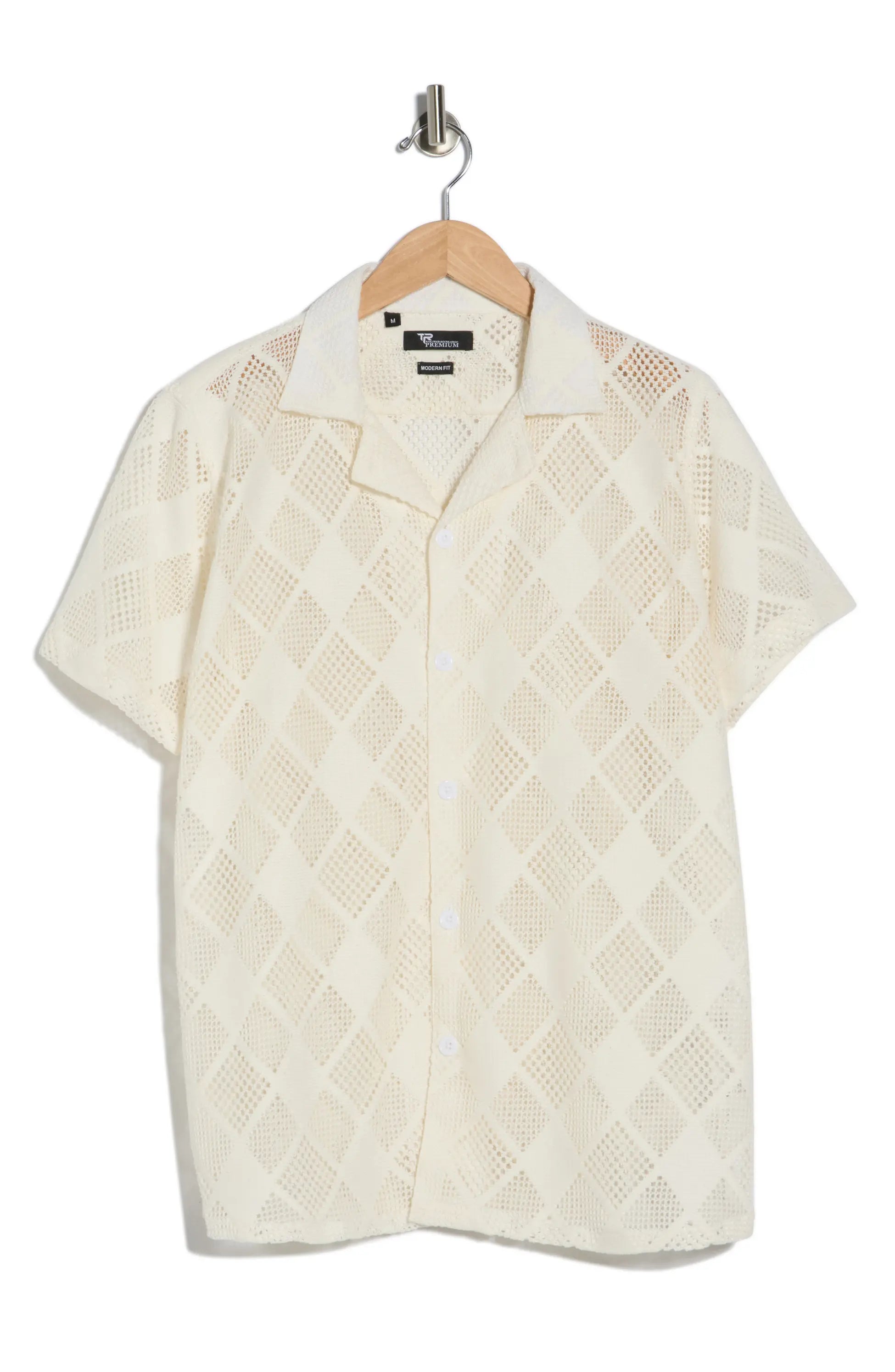 TRSH-3018-Modern Fit Textured Camp Shirt