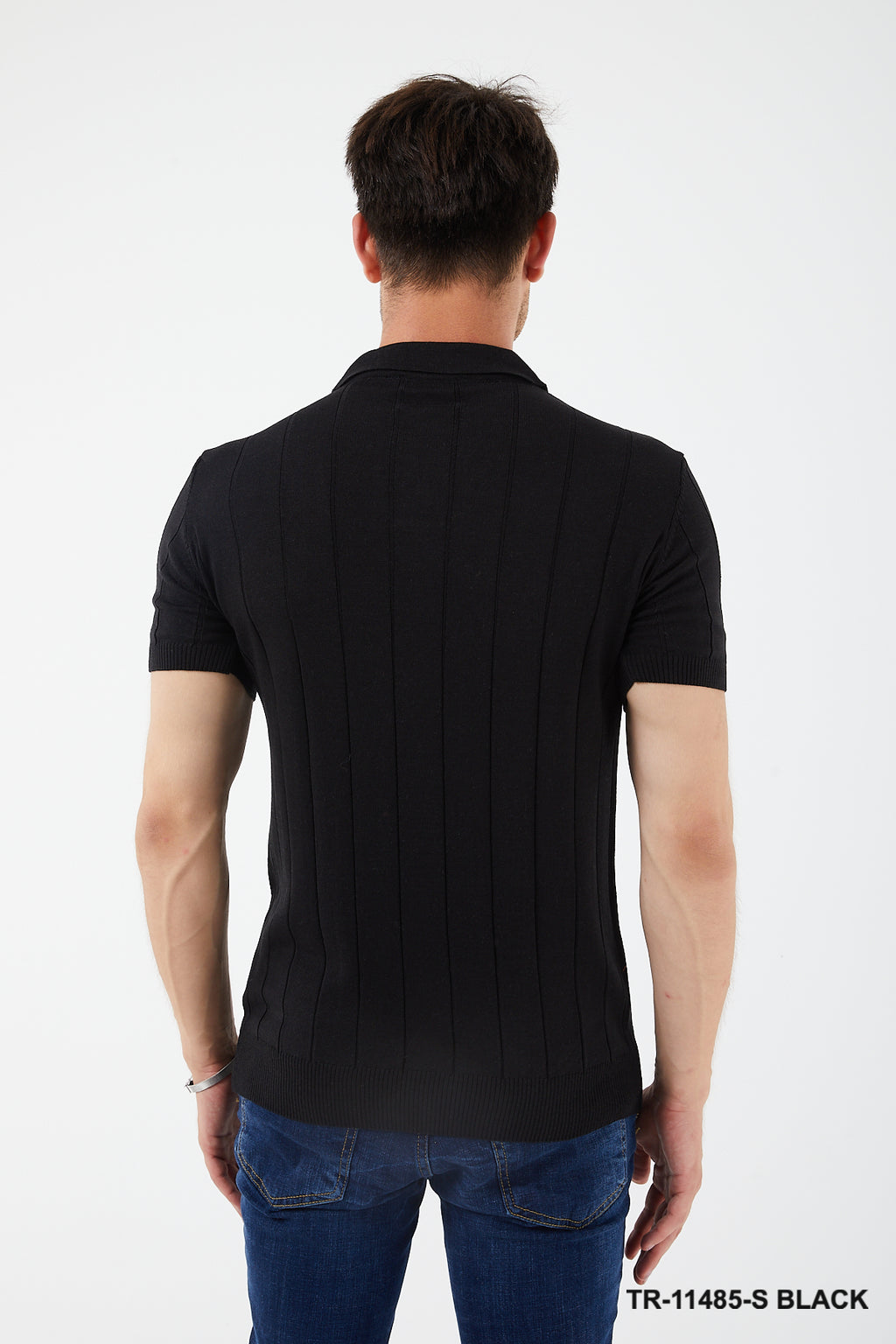 Textured Knit Short sleeve Slim Fit Polo Sweater TR-11485-S