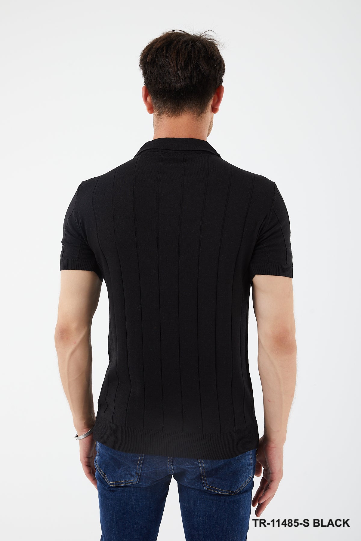 Textured Knit Short sleeve Slim Fit Polo Sweater TR-11485-S