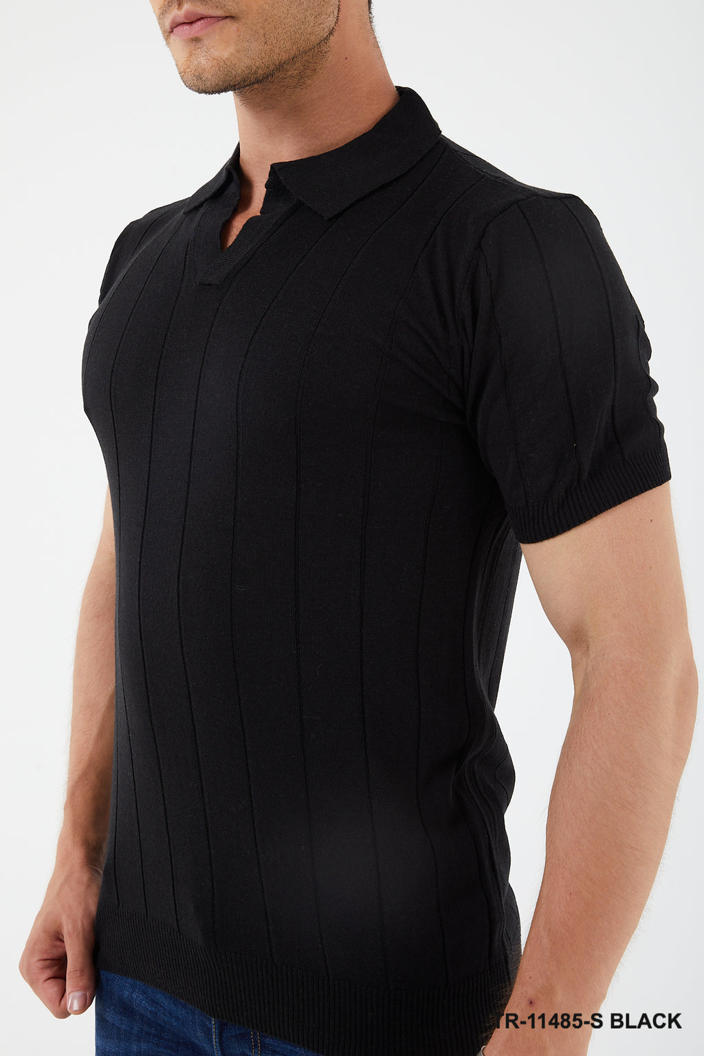 Textured Knit Short sleeve Slim Fit Polo Sweater TR-11485-S