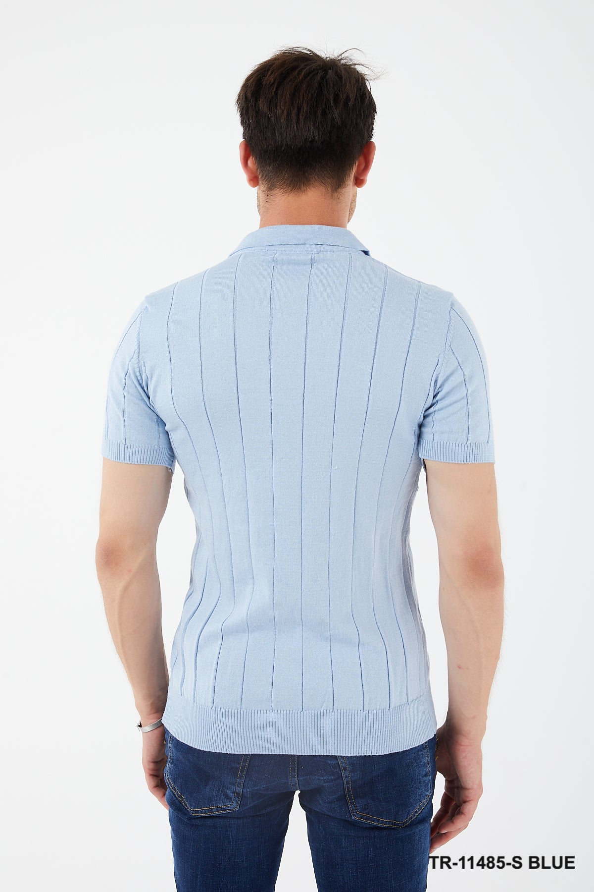 Textured Knit Short sleeve Slim Fit Polo Sweater TR-11485-S