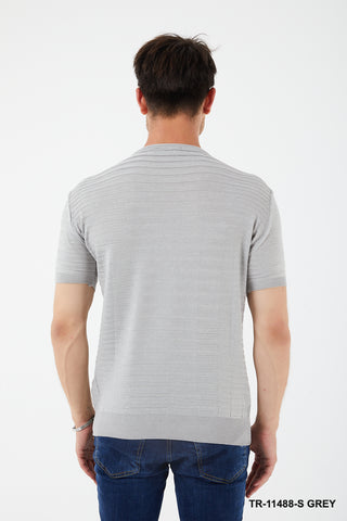 Textured Knit Crewneck T-Shirt TR-11488