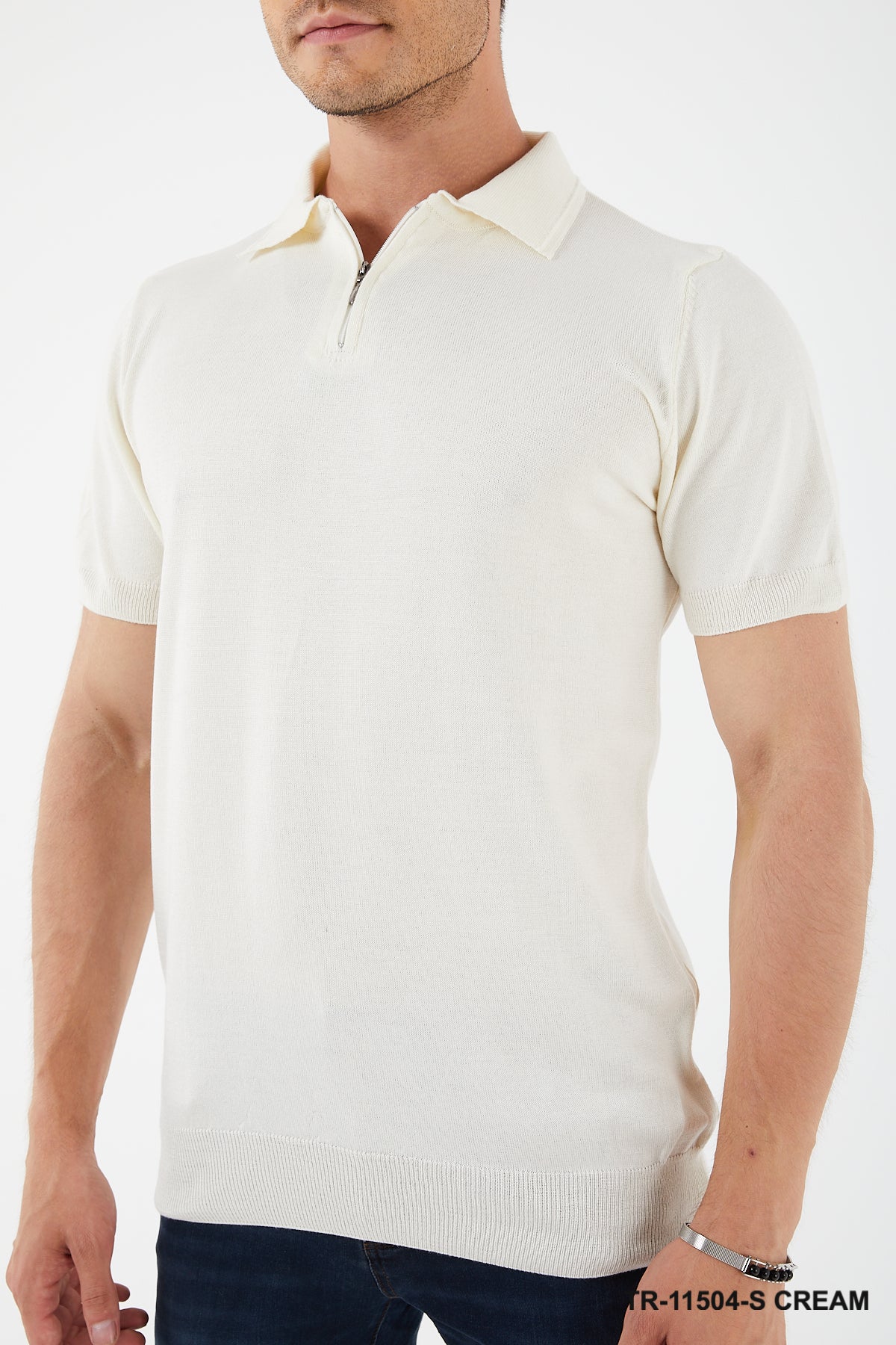 TR Premium Textured Knit Quarter-Zip Polo TR-11504