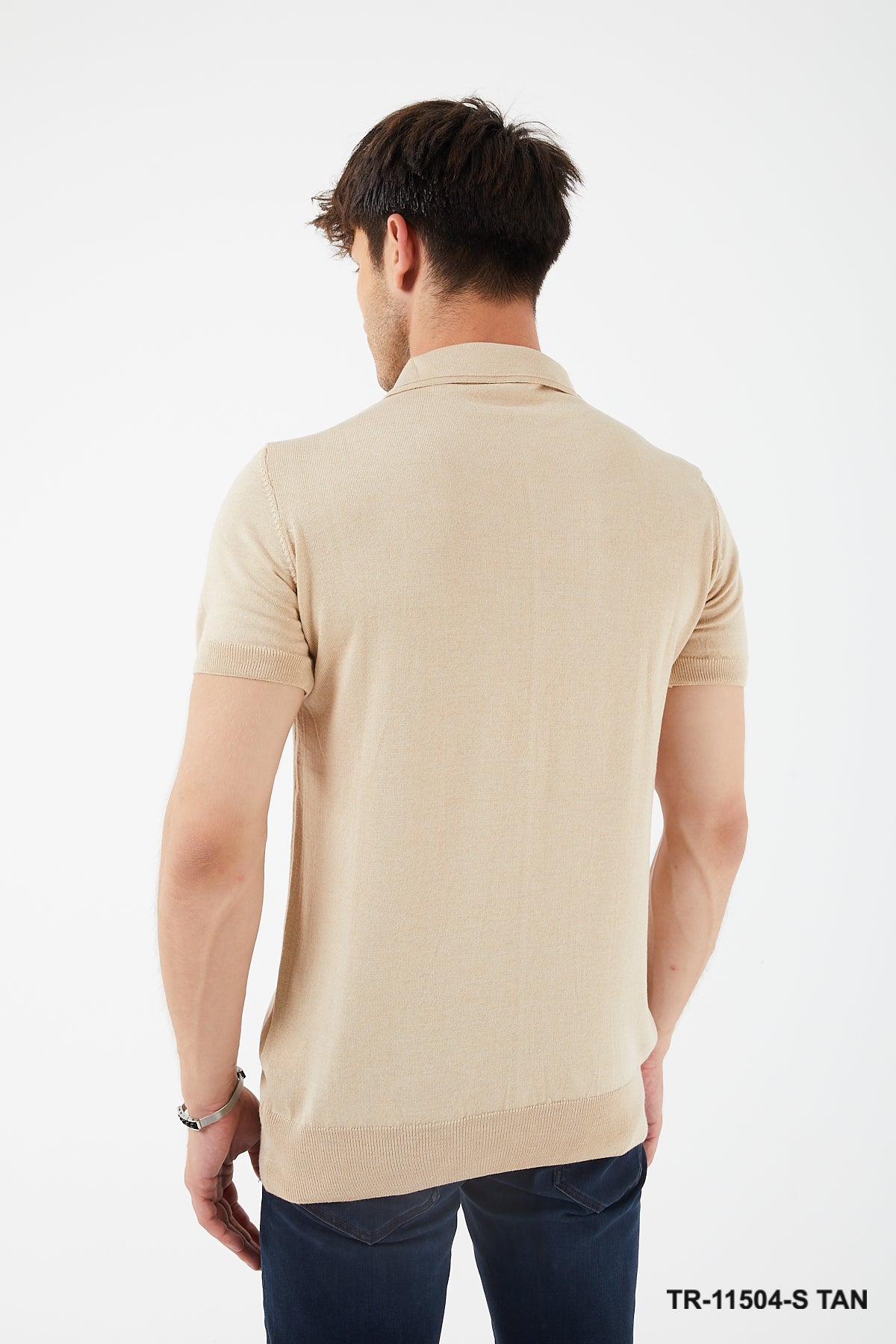 TR Premium Textured Knit Quarter-Zip Polo TR-11504